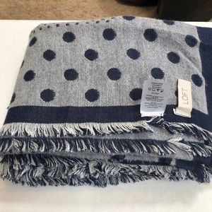 Worn once navy and gray loft scarf.